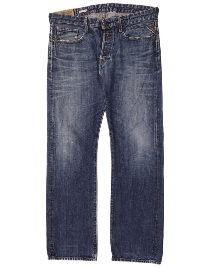 Replay Jeans dritti Billstrong da uomo W38 L35 Blu