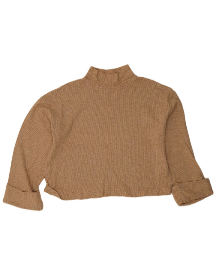Top corto oversize da donna Zara a maniche lunghe UK 14 Beige medio