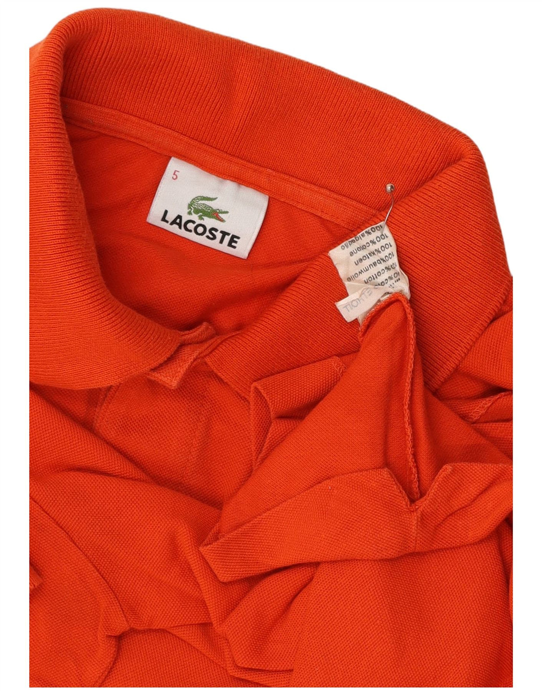 Polo da uomo LACOSTE taglia 5 grande in cotone arancione