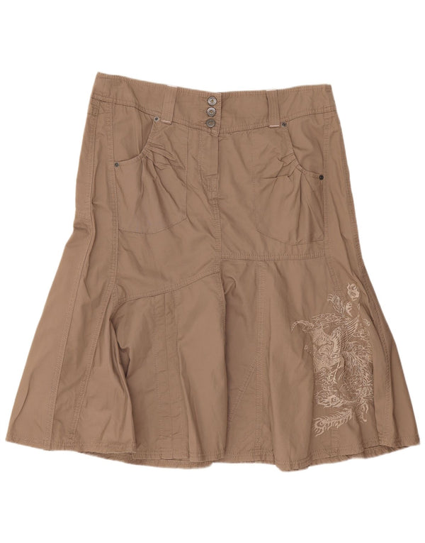 Gonna a tromba da donna Marks & Spencer UK 16 Large W34 Cotone beige