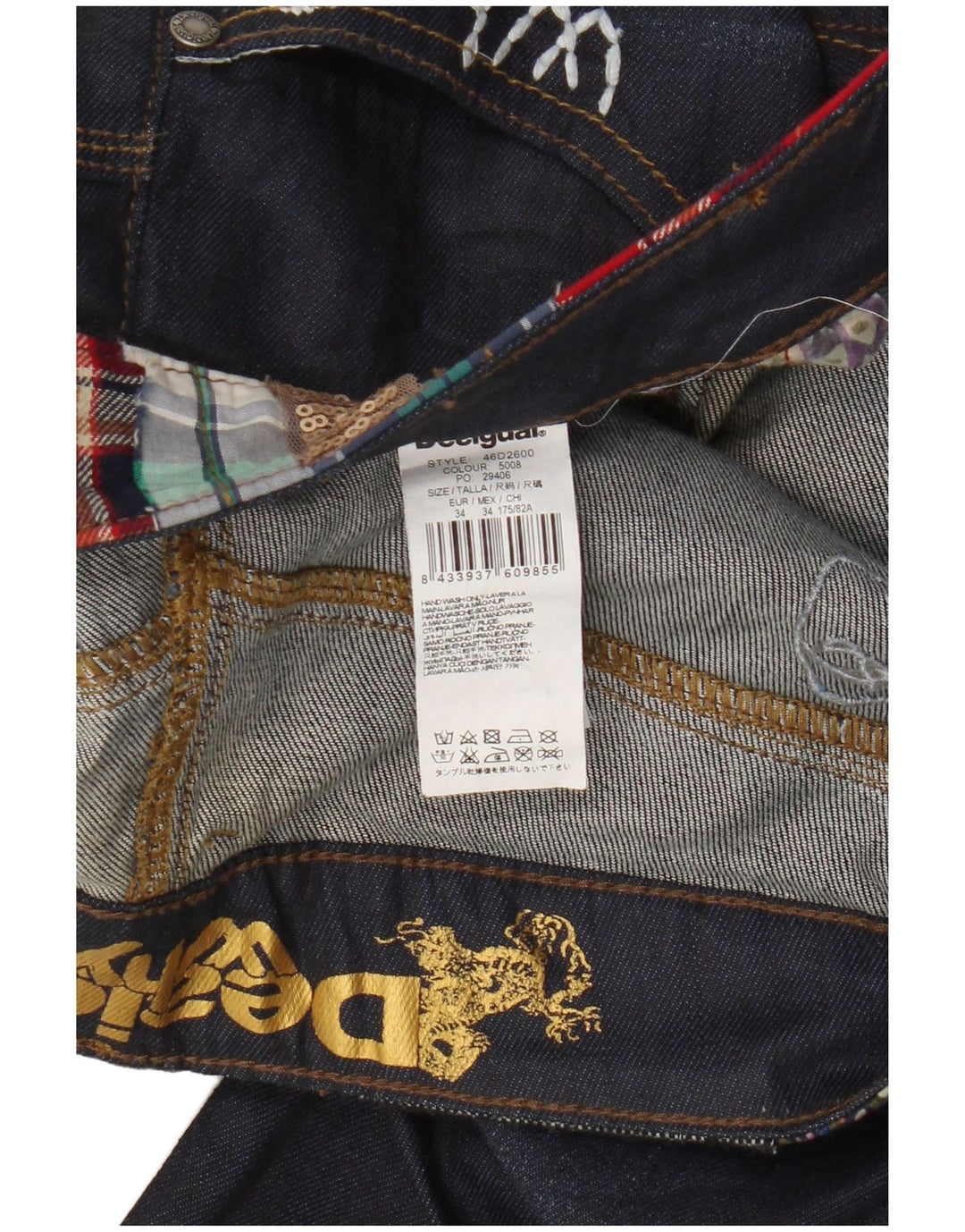 Jeans slim da donna Desigual W34 L33 cotone blu navy