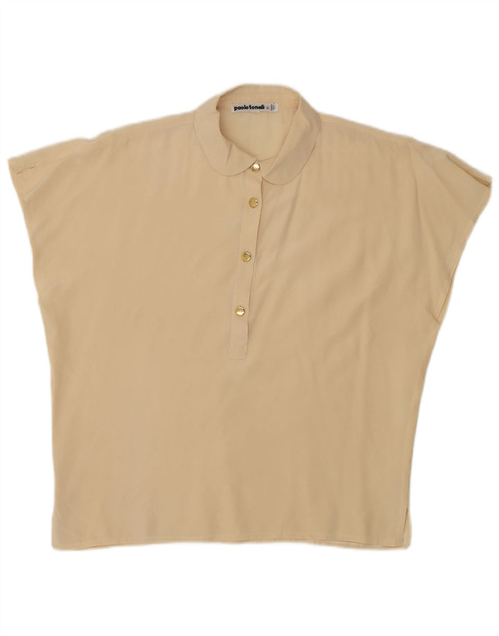 Paolo Tonali Camicetta oversize da donna Top UK 10 Small Beige