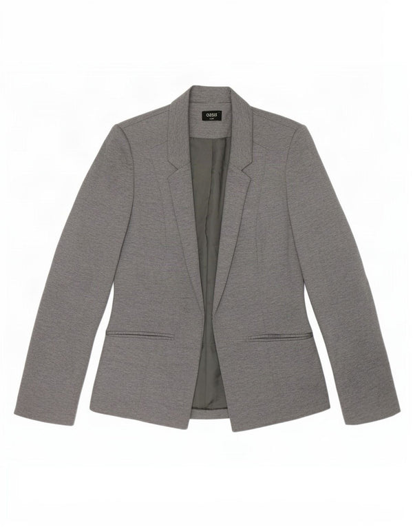 Giacca blazer aperta da donna Oasis UK 8 piccola poliestere grigio