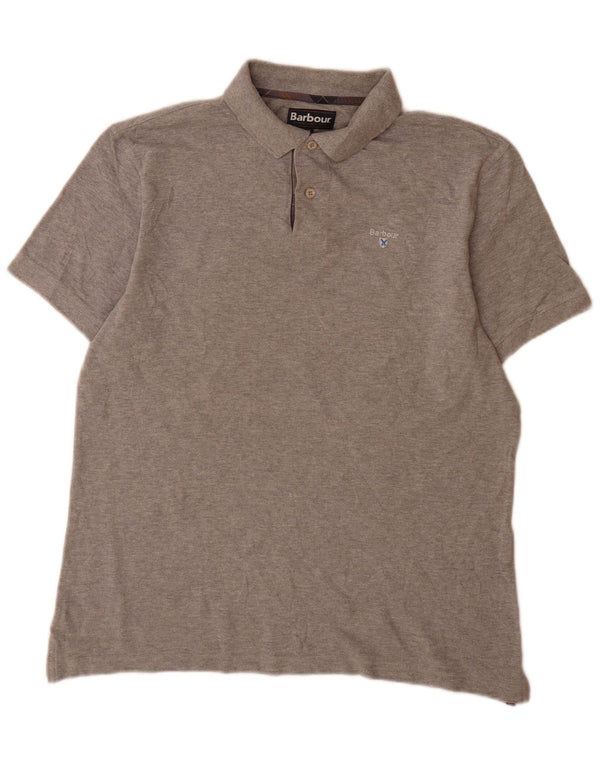 Barbour Mens Polo Shirt XL Grey Cotton