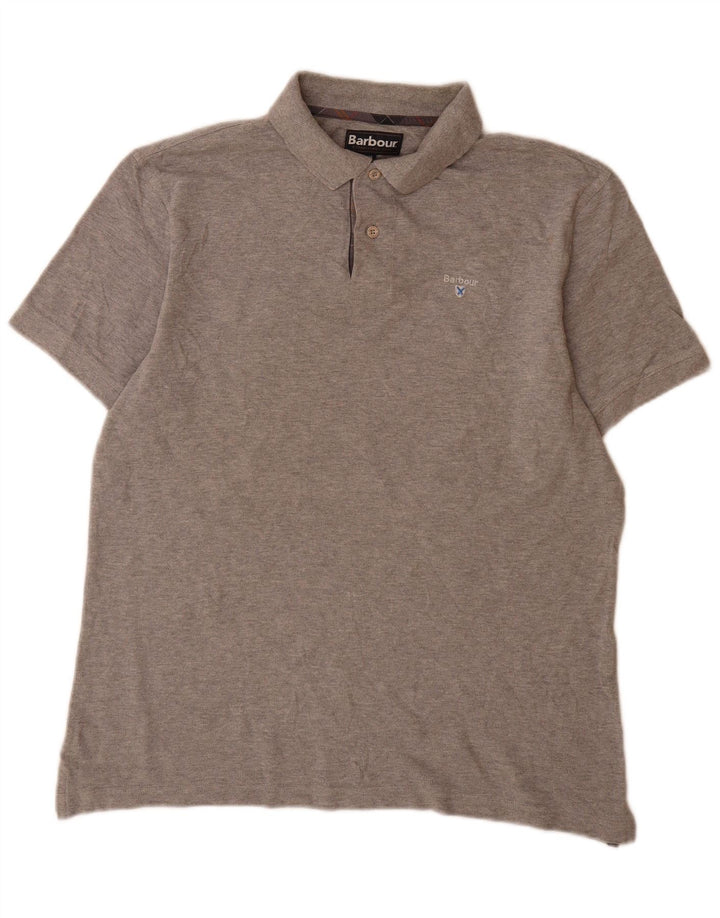Polo da uomo Barbour XL in cotone grigio