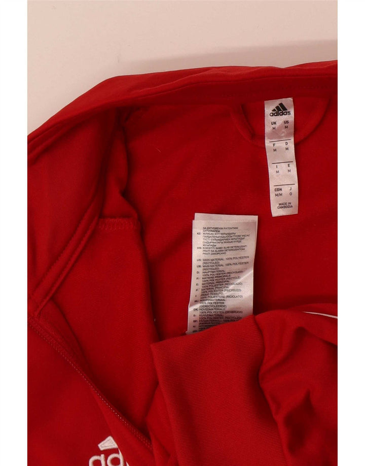 Giacca superiore della tuta da uomo Adidas in poliestere rosso medio