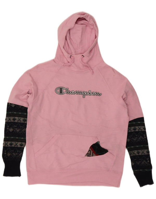 Felpa con cappuccio grafica da donna Champion UK 10 Small Pink Colourblock