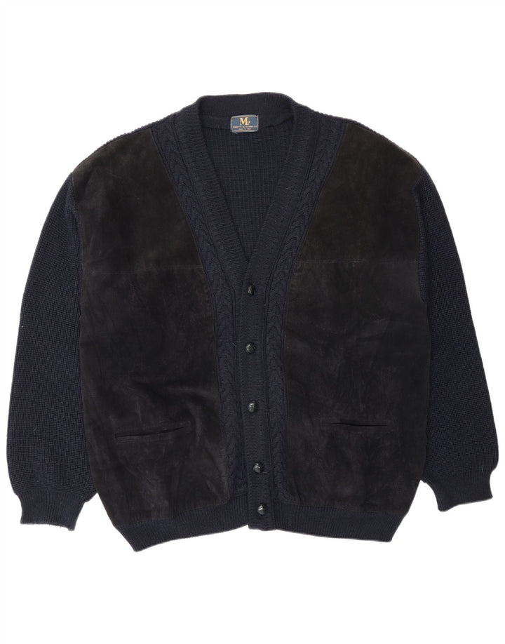 Maglione cardigan da uomo MP XL blu navy