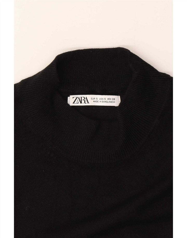 Maglione Zara da uomo a maniche corte con collo dolcevita piccolo nero