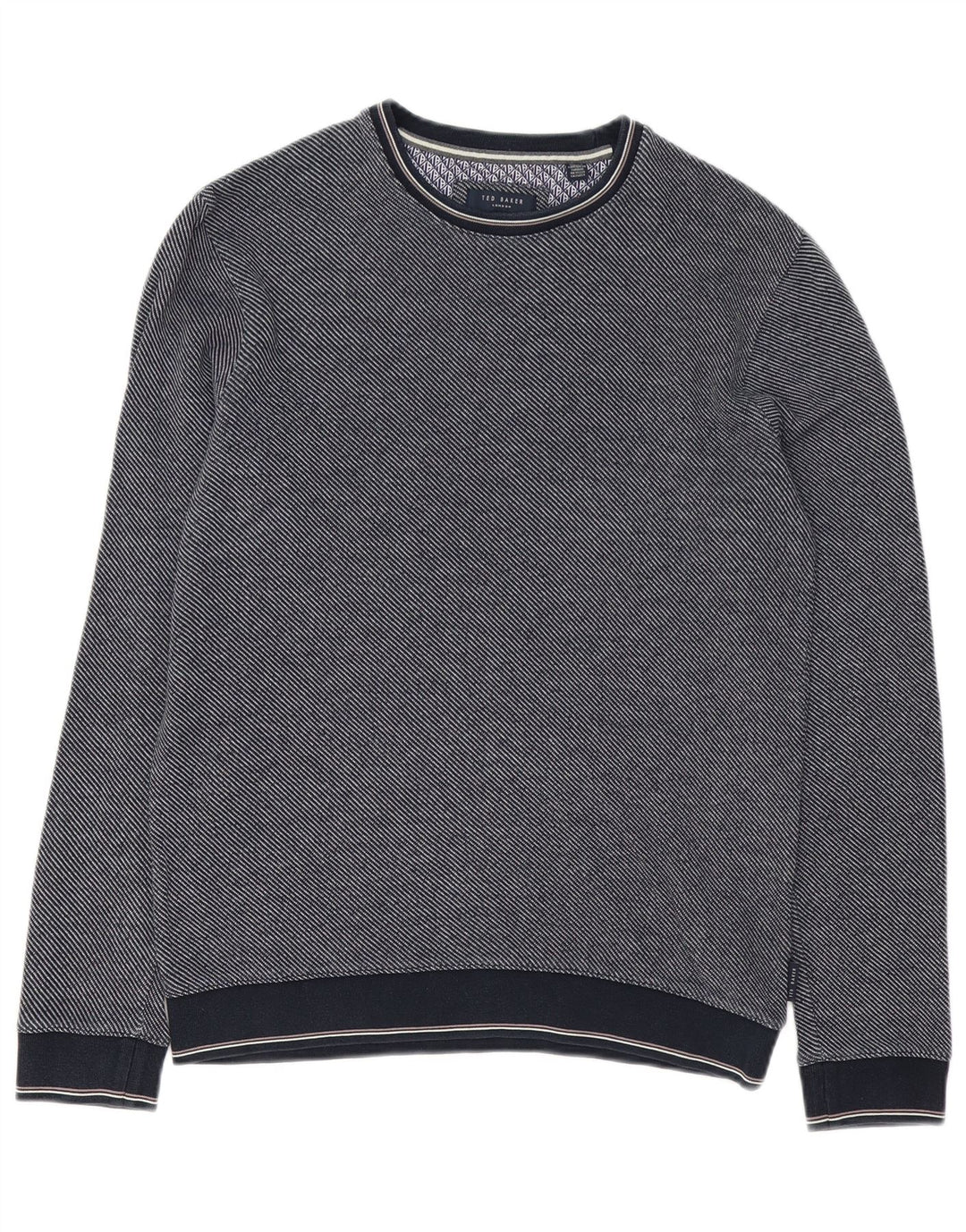 Felpa da uomo Ted Baker, taglia 2, piccola, in cotone blu navy