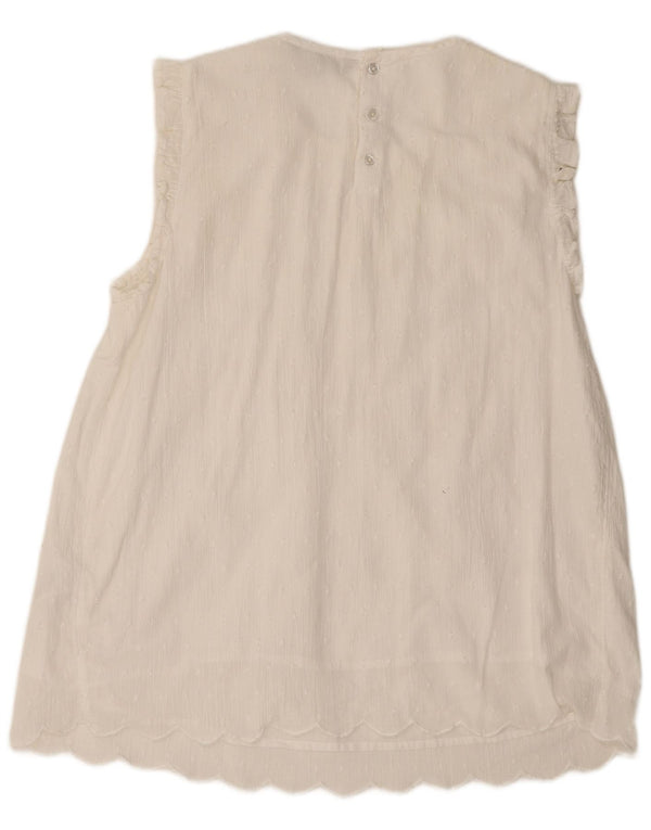 Crew Clothing Camicetta senza maniche da donna Top UK 12 Cotone bianco medio