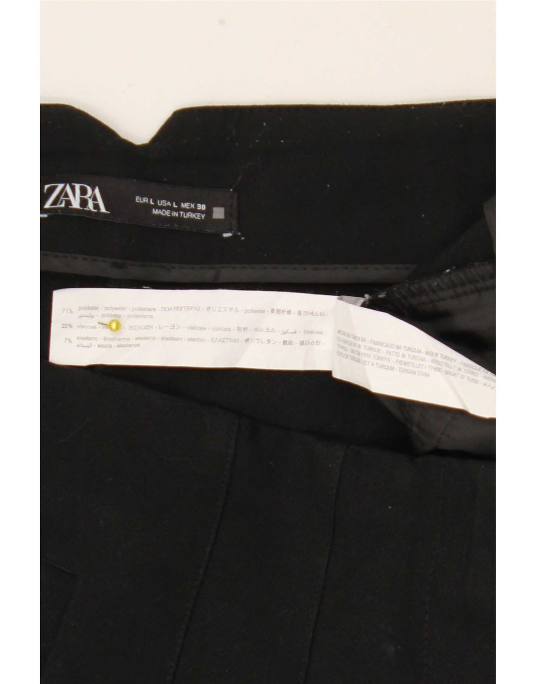 Pantaloni da abito affusolati Zara da donna grandi W30 L27 poliestere nero