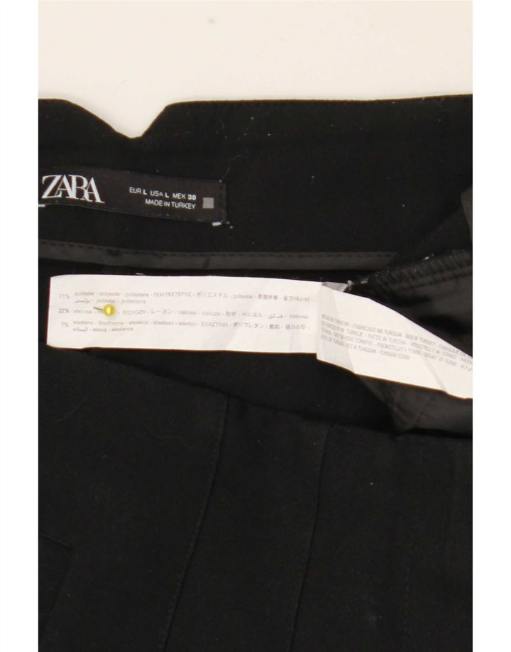 Pantaloni da abito affusolati Zara da donna grandi W30 L27 poliestere nero