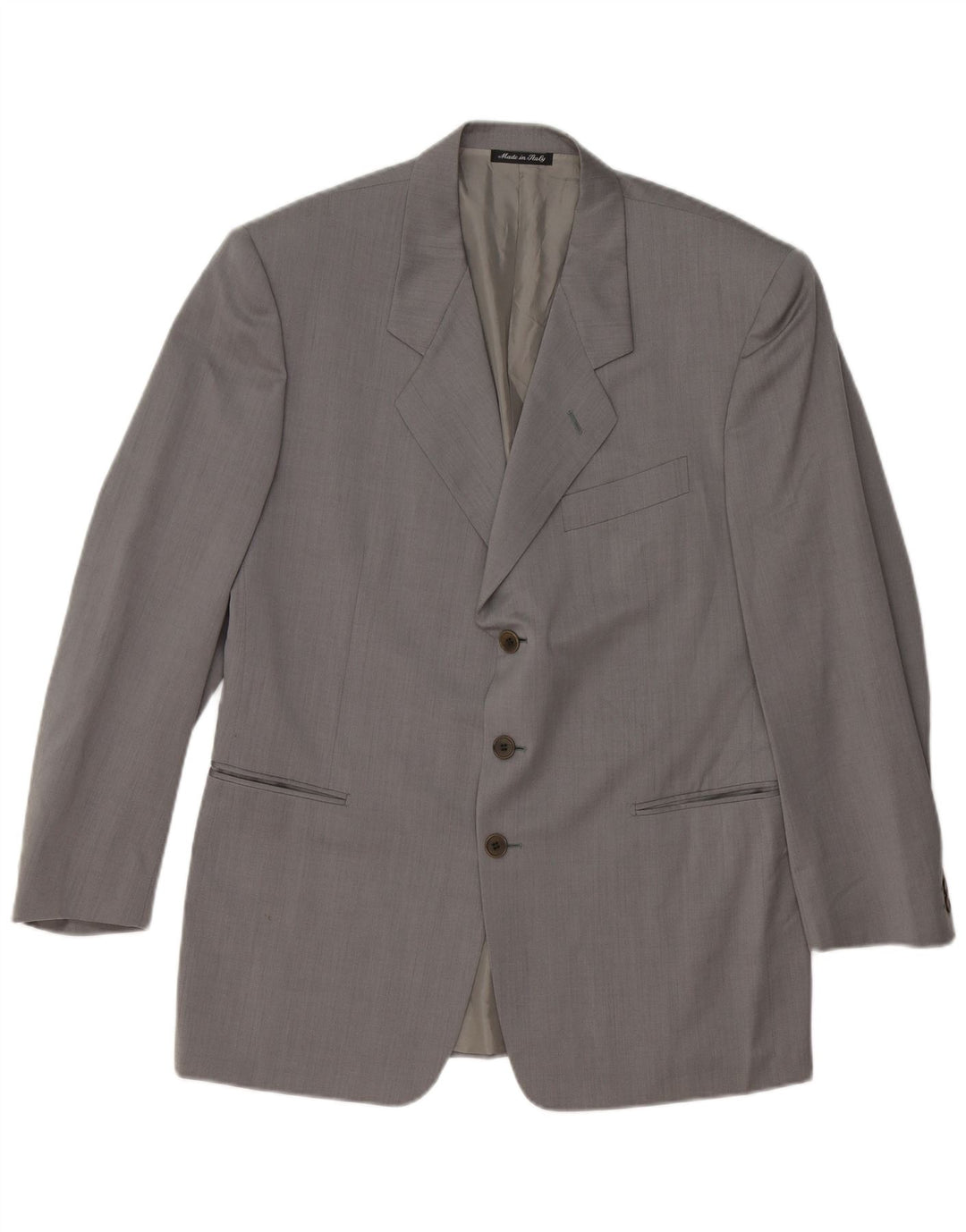 PAL ZILERI Giacca Blazer da Uomo a 3 Bottoni IT 50 Large Grigia in Lana Vergine