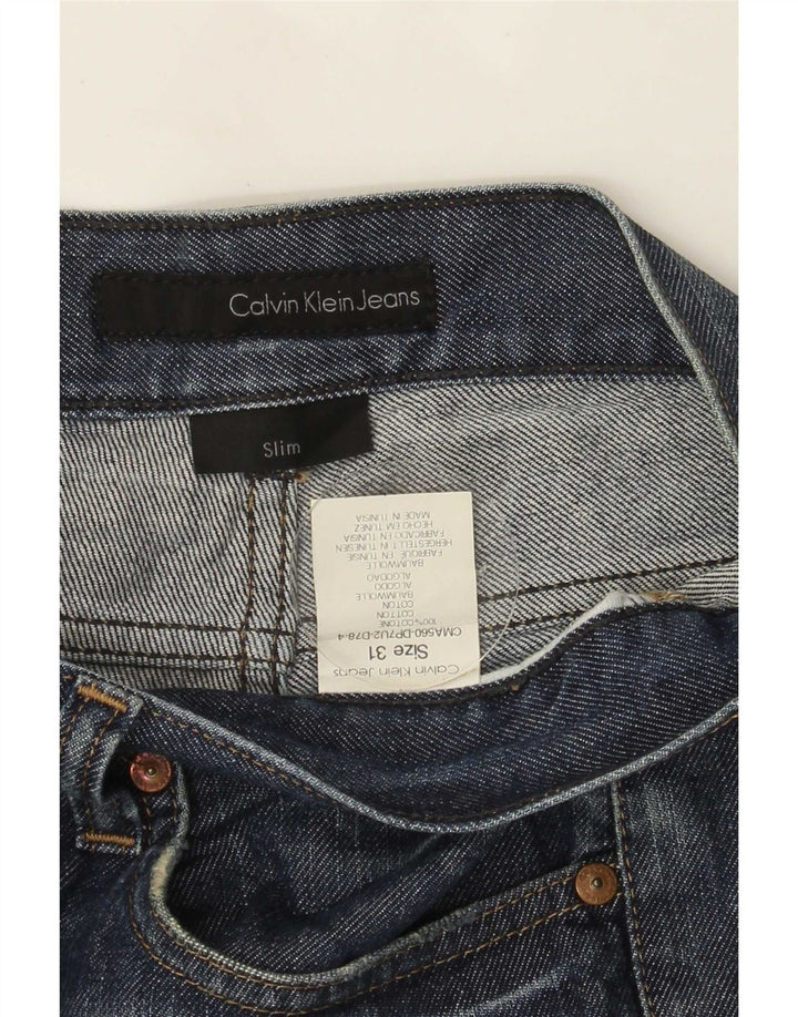 Jeans slim invecchiati da uomo Calvin Klein W31 L33 cotone blu