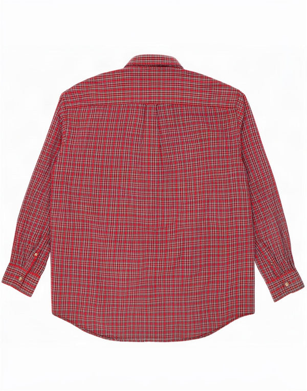 Camicia da uomo in flanella Nautica, cotone a quadri rossi grandi