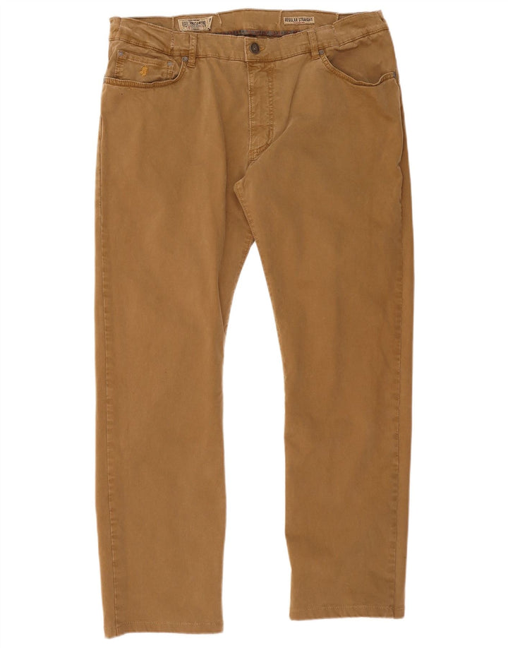Pantaloni casual dritti regolari da uomo Marlboro Classics W40 L31 Marrone