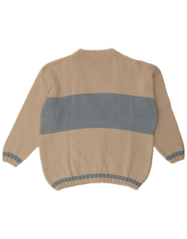Maglione cardigan da uomo Sercap XL in cotone color block beige
