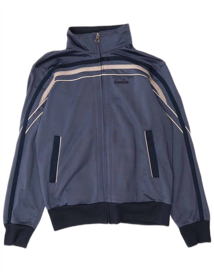 Giacca da tuta da uomo Diadora UK 36 Small Blu Colourblock Poliestere