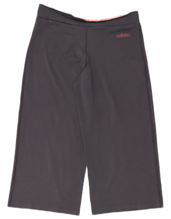 Pantaloni da tuta ADIDAS Capri a gamba larga da donna UK 16 Large Blu Navy