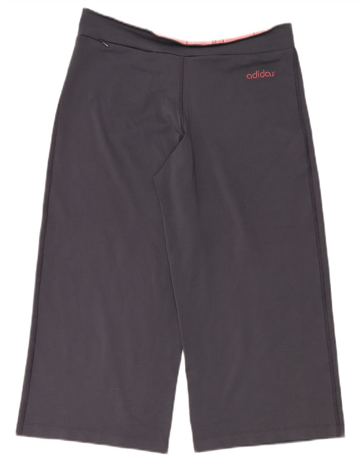 Pantaloni da tuta ADIDAS Capri a gamba larga da donna UK 16 Large Blu Navy