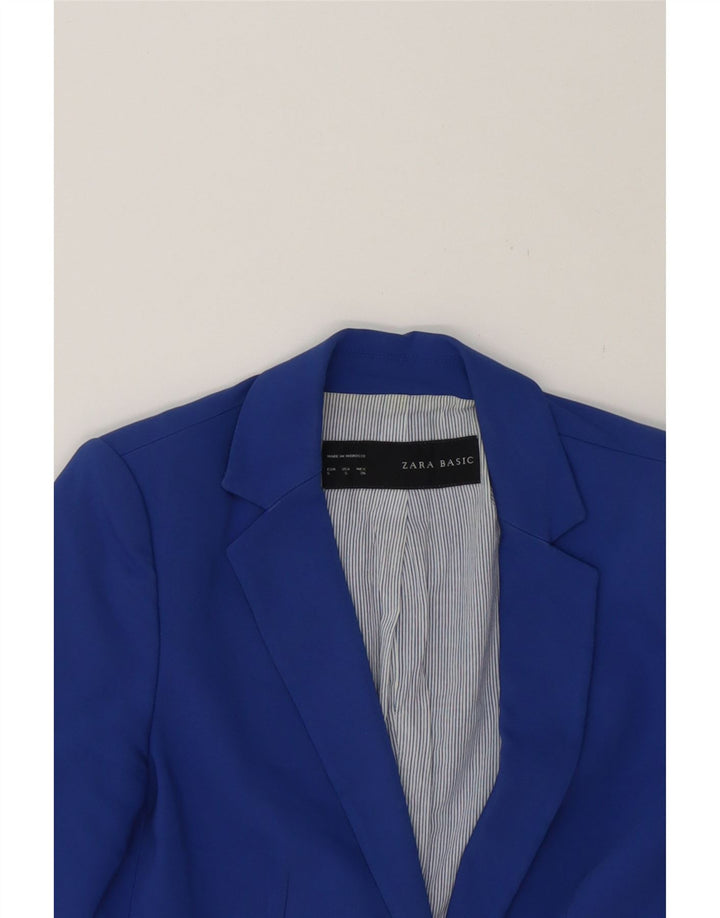ZARA Womens 1 Button Blazer Jacket UK 10 Small Blue Vintage Zara and Second-Hand Zara from Messina Hembry 