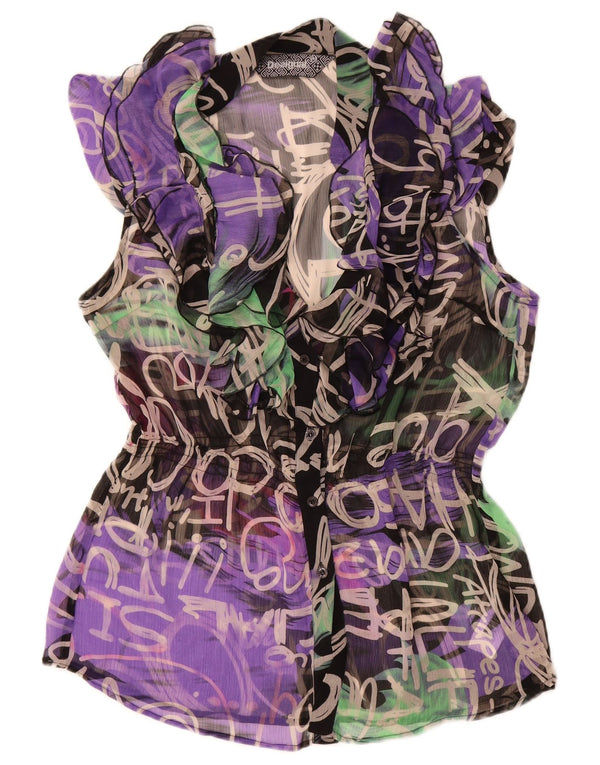 Desigual Camicia grafica da donna Camicetta EU 44 XL Poliestere multicolore