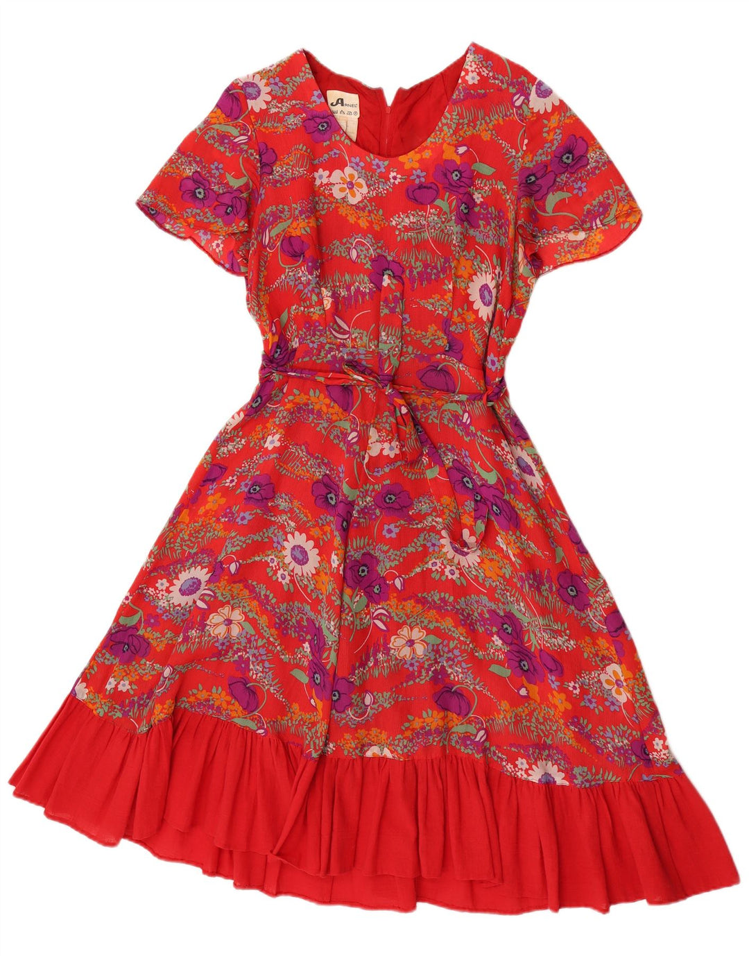 Abito a trapezio da donna Arnel EU 42 Grande rosso floreale
