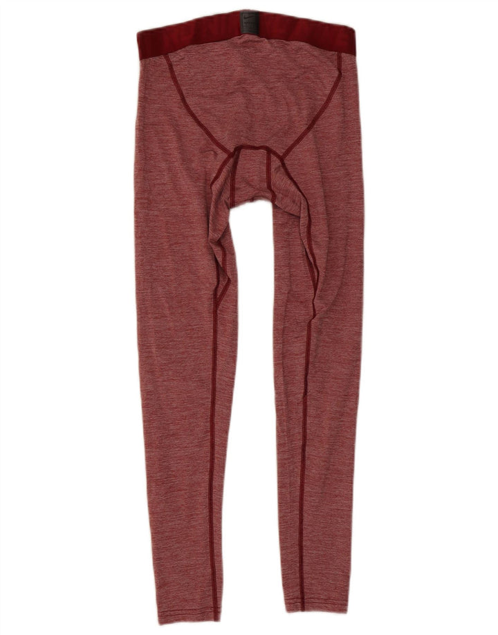 Leggings Nike Dri Fit Crop da uomo in poliestere chiazzato rosso medio
