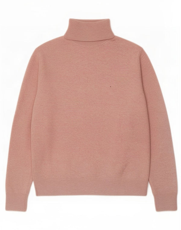 Maglione maglione a collo alto da donna Marks & Spencer UK 10 piccolo poliestere rosa