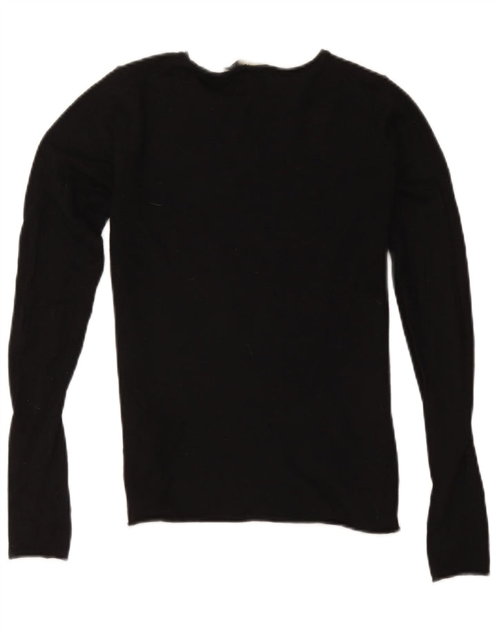 Top Zara da donna a maniche lunghe UK 10 Small Nero Modal