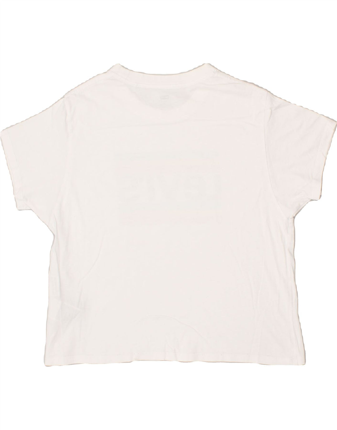 LEVI'S Womens Crop Graphic T-Shirt Top UK 14 Medium White Cotton | Vintage Levi's | Thrift | Second-Hand Levi's | Used Clothing | Messina Hembry 