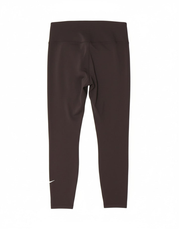 NIKE Womens Capri Leggings UK 14 Large  Black Polyester