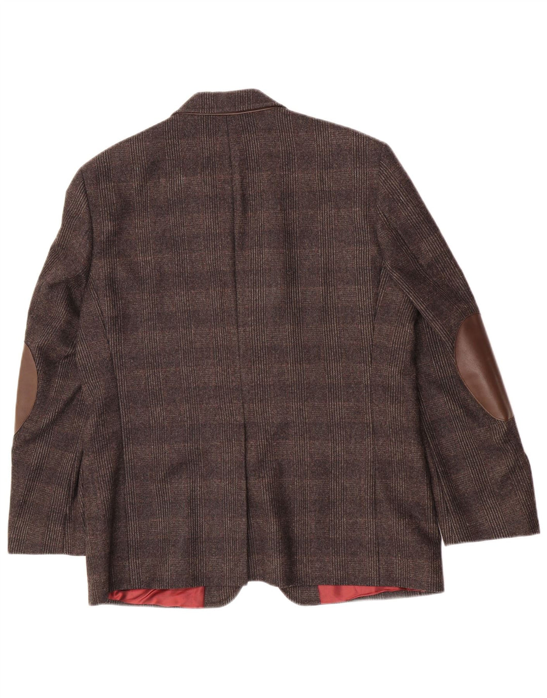 Giacca blazer da uomo a 2 bottoni Pierre Cardin UK 40 grande quadretto marrone