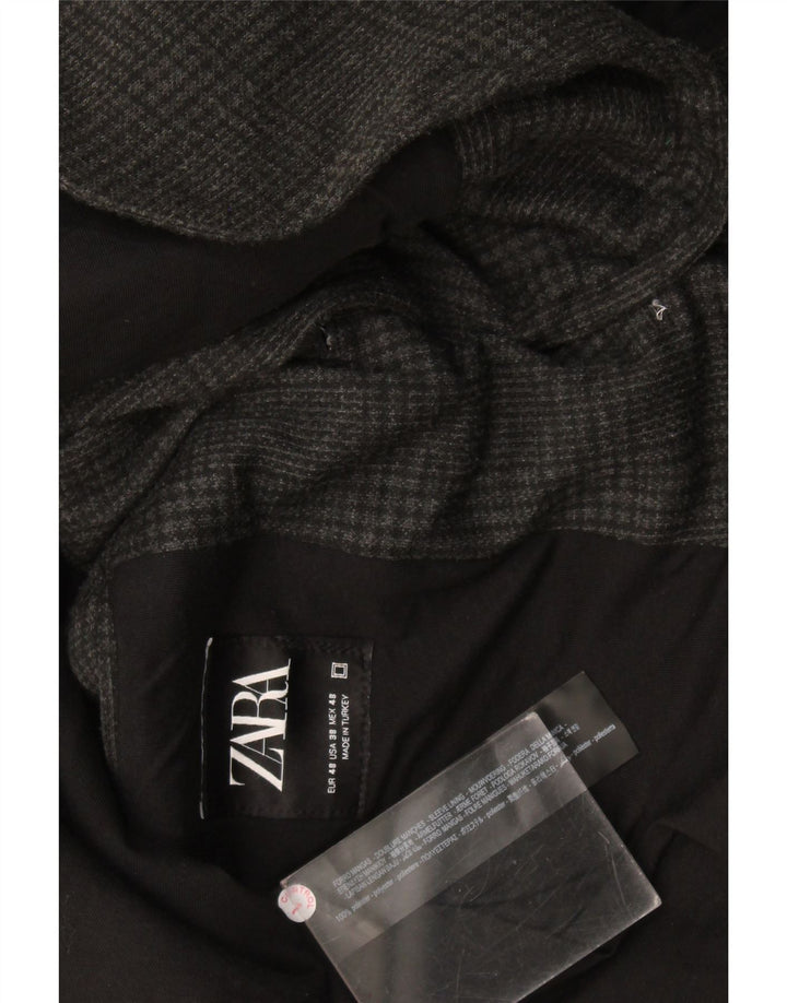 Giacca blazer da uomo a 2 bottoni Zara EU 48 Poliestere a quadri grigio medio