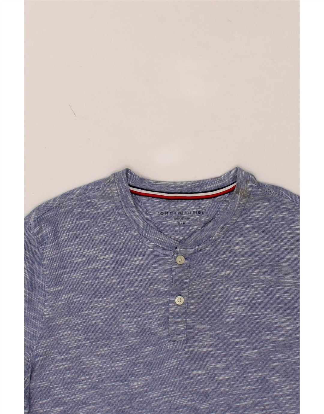 TOMMY HILFIGER Mens T-Shirt Top Small Blue Flecked Cotton Vintage Tommy Hilfiger and Second-Hand Tommy Hilfiger from Messina Hembry 
