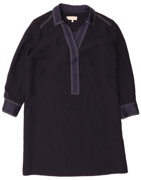 HOBBS Abito a trapezio oversize a maniche lunghe da donna UK 14 Large Blu Navy