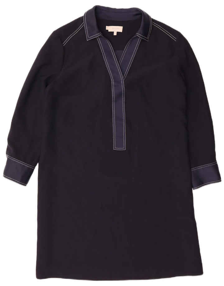 HOBBS Abito a trapezio oversize a maniche lunghe da donna UK 14 Large Blu Navy