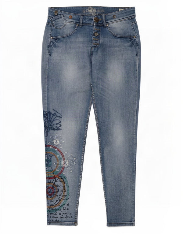 Desigual Jeans dritti con grafica da donna W26 L30 Blu