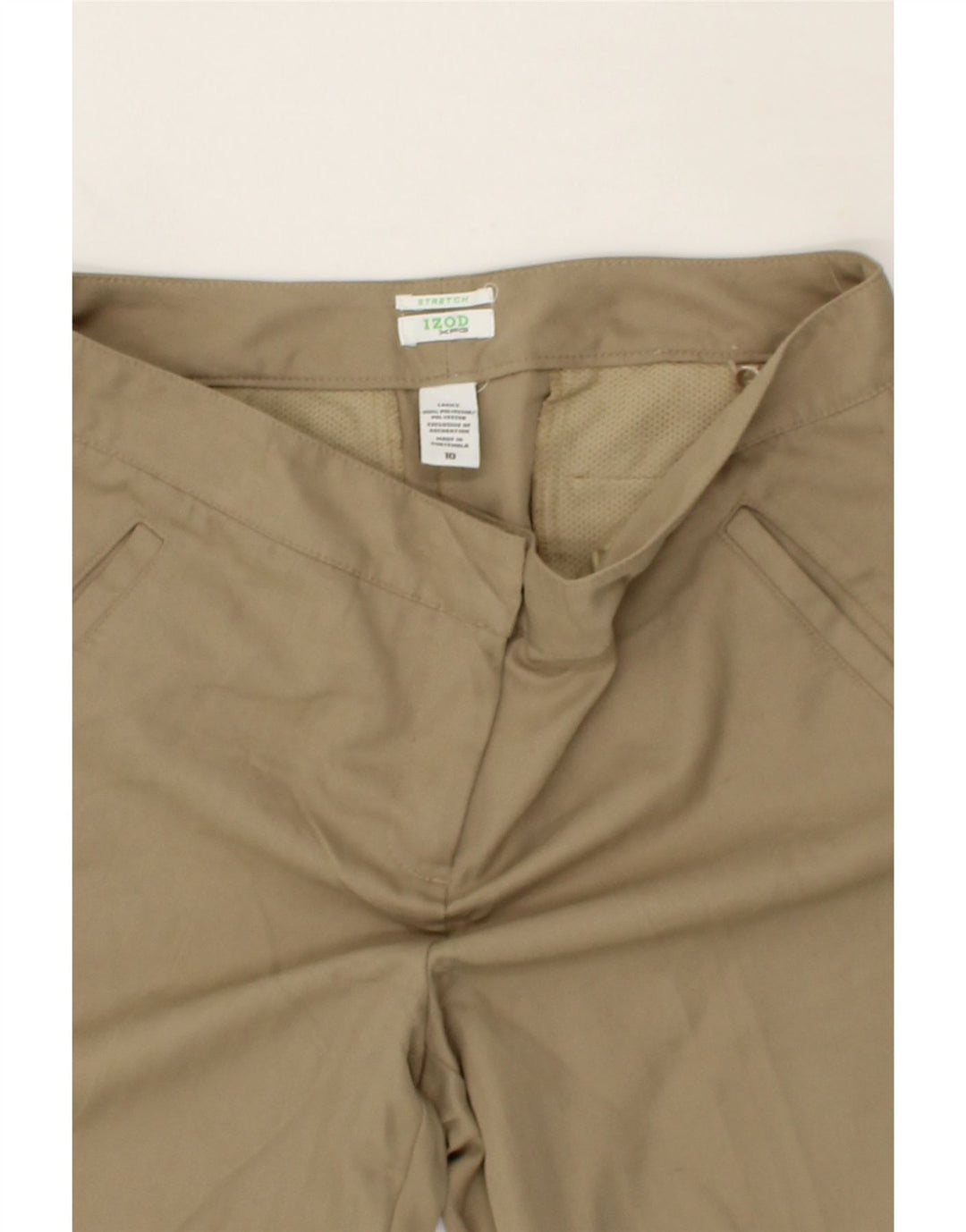 IZOD Womens Stretch Bermuda Shorts US 10 Large W34 Beige Polyester Vintage Izod and Second-Hand Izod from Messina Hembry 