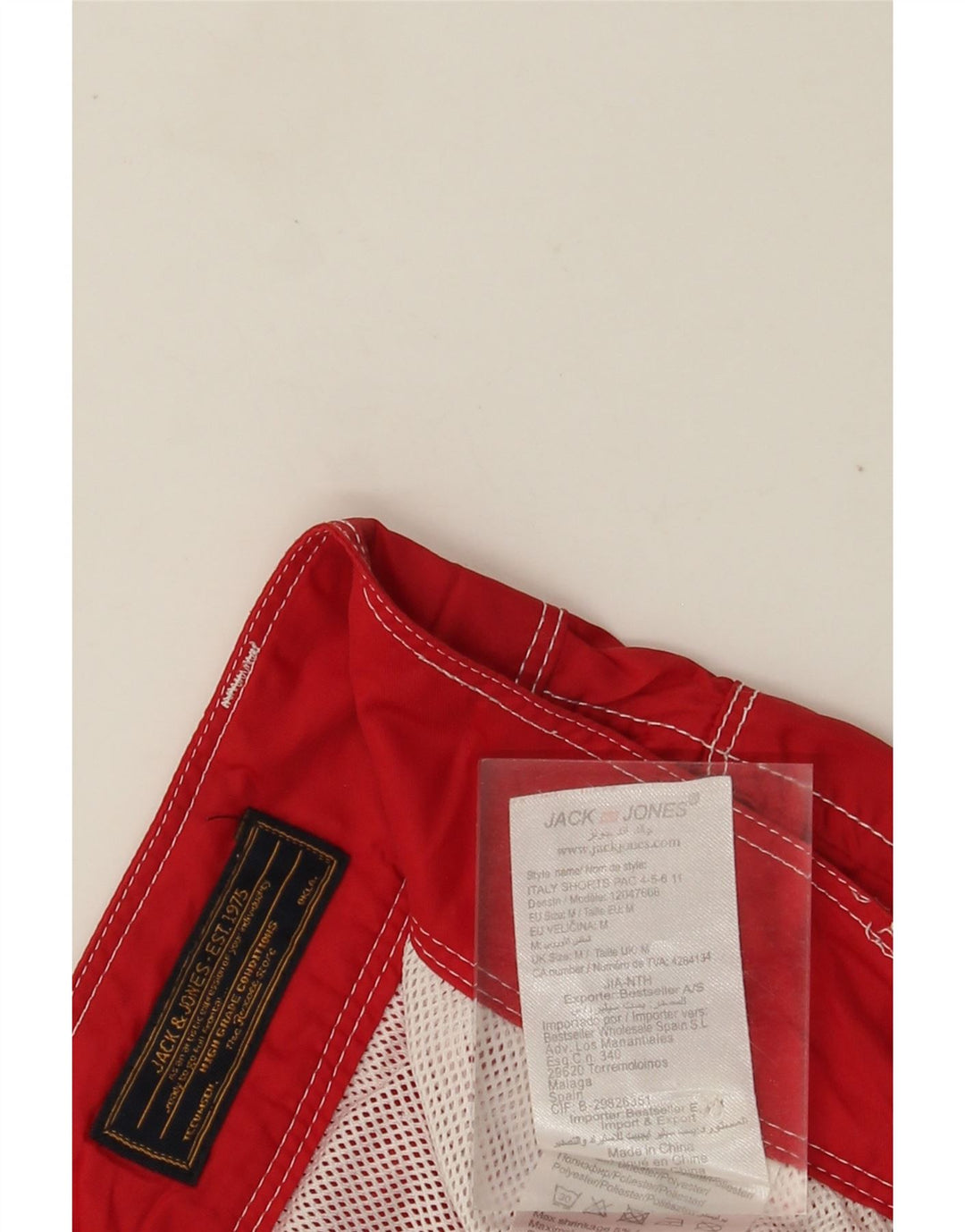 Pantaloncini casual da uomo Jack & Jones medi W32 poliestere rosso