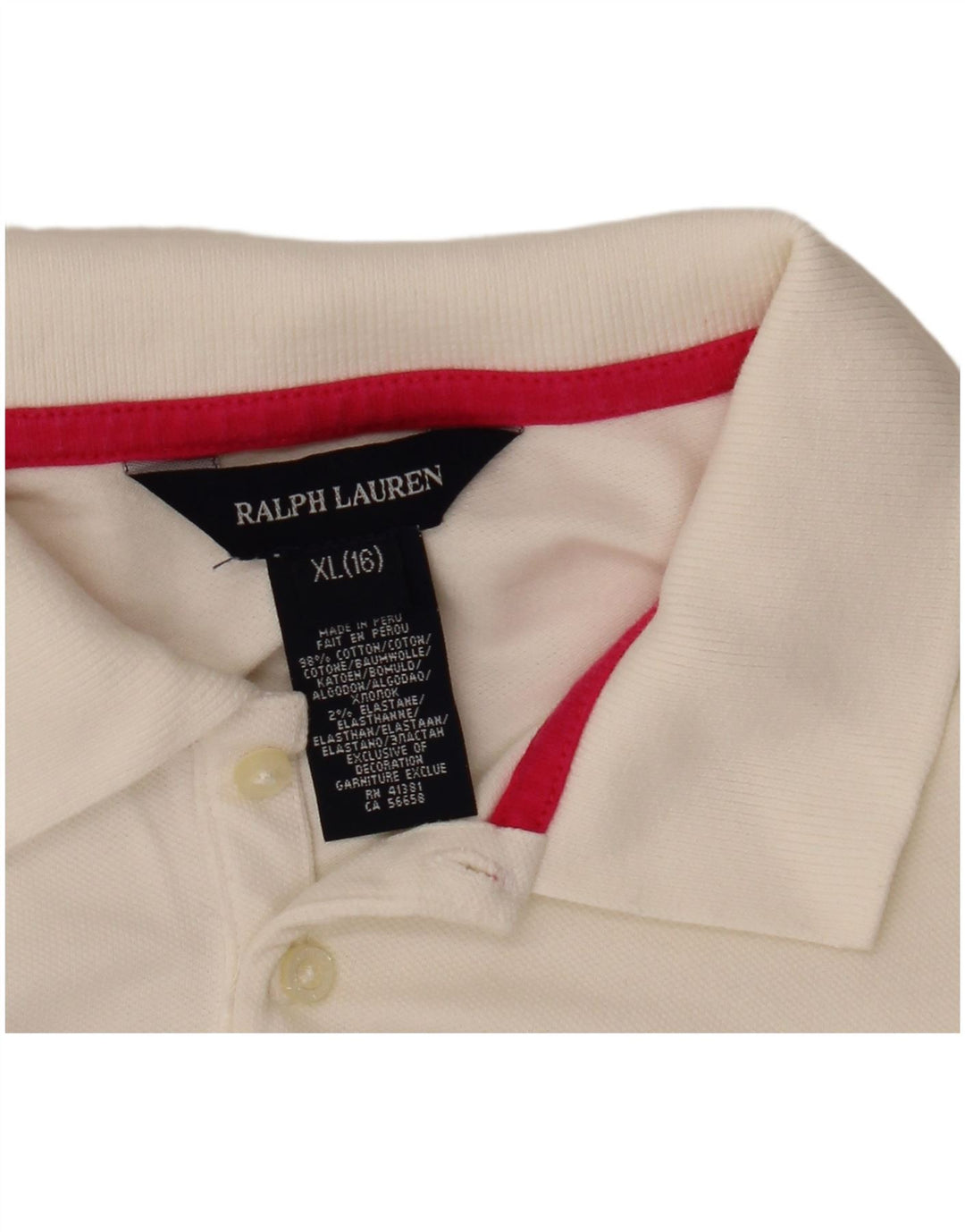 Polo Ralph Lauren per bambina a maniche lunghe 13-14 anni XL in cotone bianco
