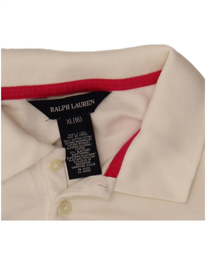 Polo Ralph Lauren per bambina a maniche lunghe 13-14 anni XL in cotone bianco