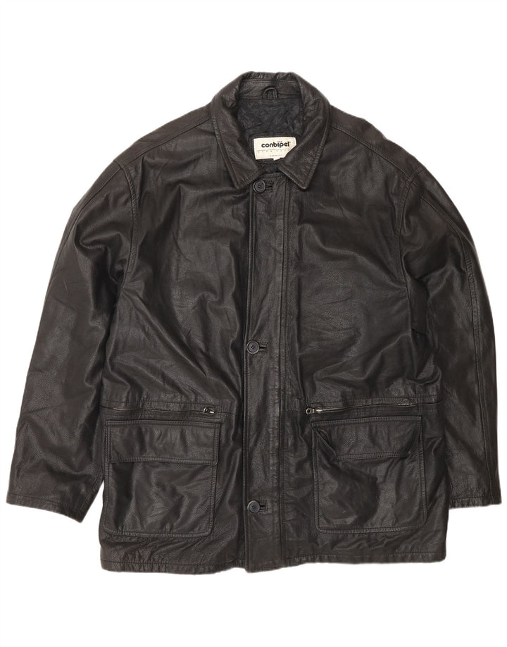 Giacca in Pelle Uomo Conbipel IT 56 2XL Pelle Nera