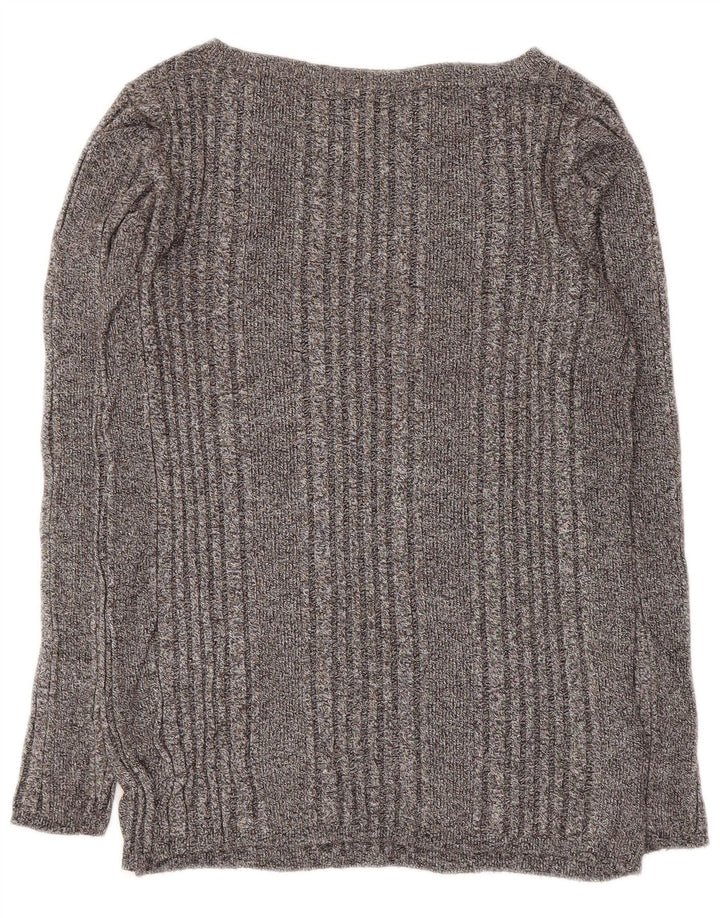 Maglione maglione con scollo a barca da donna Marks & Spencer UK 12 Grigio medio chiazzato