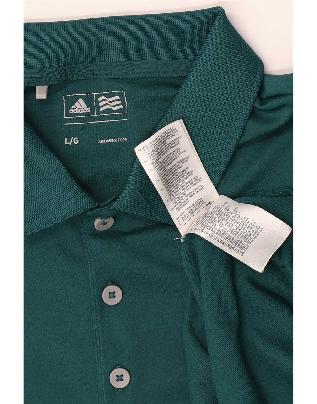 Polo Adidas da uomo grande in poliestere verde