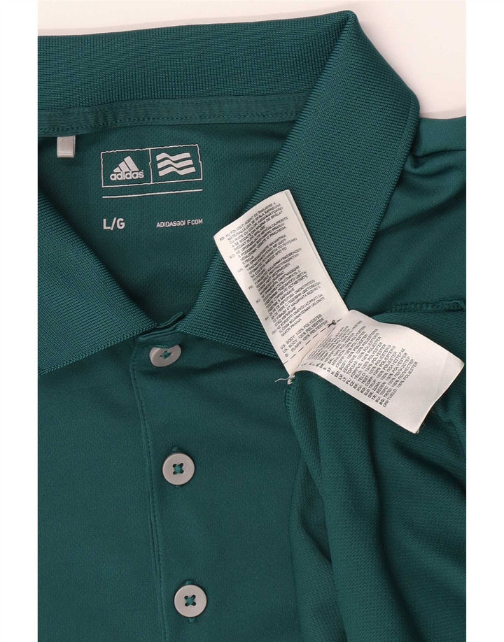 Polo Adidas da uomo grande in poliestere verde