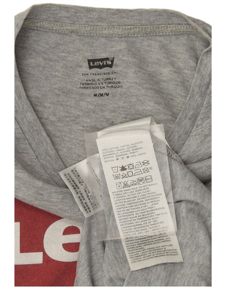 Levi's Top grafico da uomo a maniche lunghe in cotone grigio medio