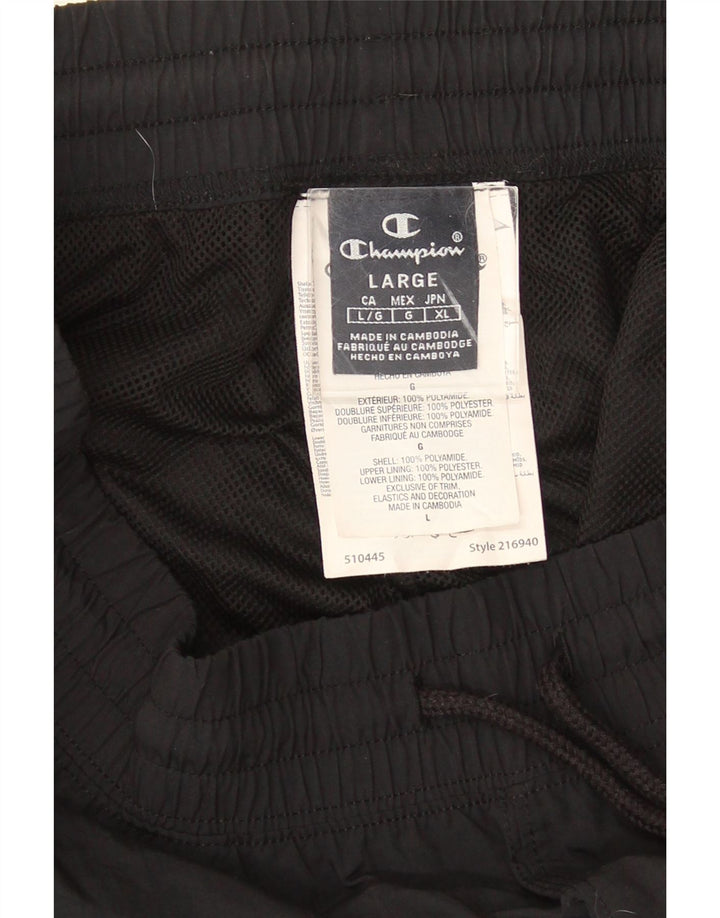 Pantaloni da tuta cargo da uomo Champion grandi in poliestere nero
