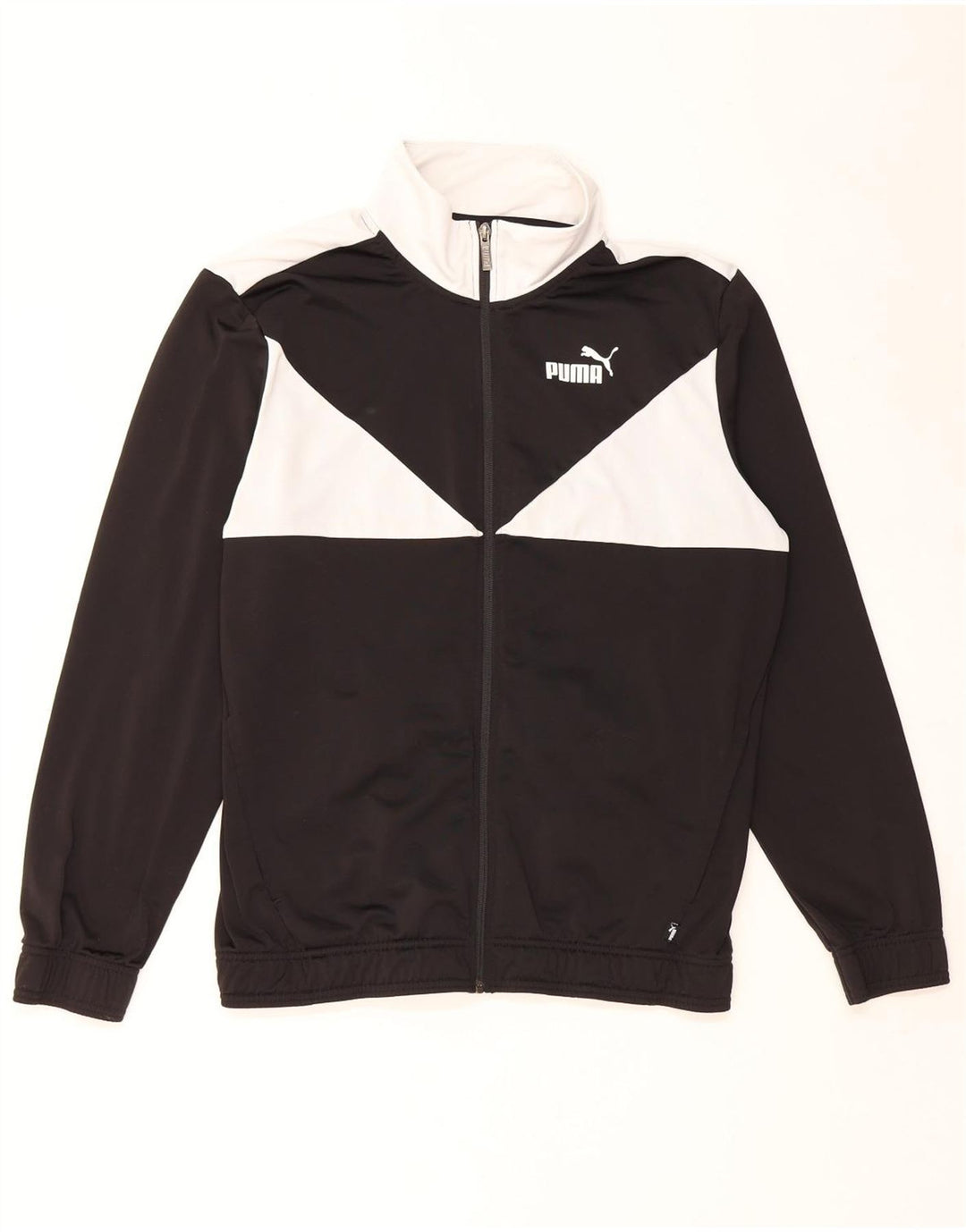 Giacca da tuta da uomo Puma Large nera in poliestere color block